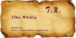 Tőke Mihály névjegykártya